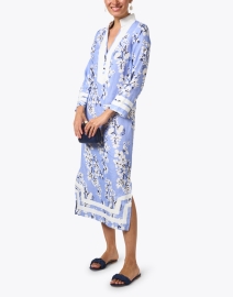 Look image thumbnail - Sail to Sable - Blue and White Print Linen Tunic Dress