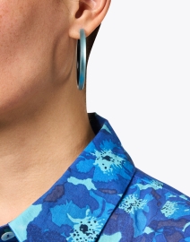 Look image thumbnail - Alexis Bittar - Blue Lucite Hoop Earrings