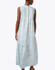 Back image thumbnail - Rosso35 - Blue and White Print Linen Dress