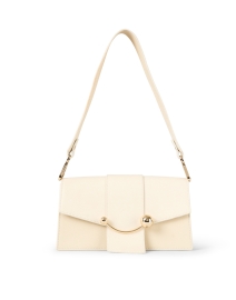 Product image thumbnail - Strathberry - Mini Crescent Cream Leather Shoulder Bag