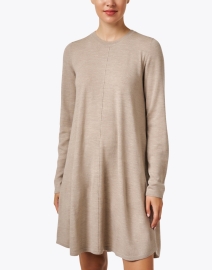 Front image thumbnail - Repeat Cashmere - Beige Merino Wool Dress