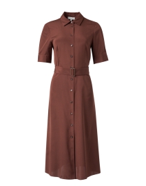 Product image thumbnail - Lafayette 148 New York - Copper Brown Georgette Shirt Dress