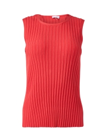 Poppy Red Ribbed Pointelle Tank