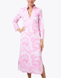 Front image thumbnail - Sail to Sable - Pink Print Cotton Tunic Dress