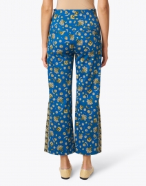 Back image thumbnail - Veronica Beard - Dova Blue Paisley Print Stretch Cotton Pant