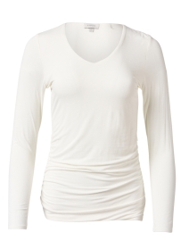 White Ruched Jersey Top