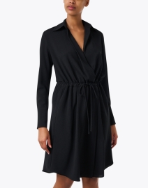 Front image thumbnail - Emporio Armani - Black Wrap Shirt Dress
