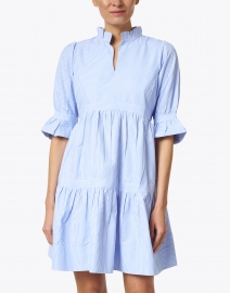 Gretchen Scott - Teardrop Blue and White Striped Cotton Dress