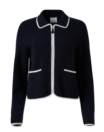 Navy Wool Cashmere Jacket