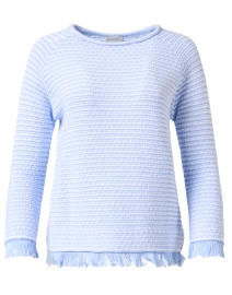 Blue Cotton Textured Sweater