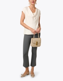 Look image thumbnail - Vince - Ivory Chiffon Cowl Neck Blouse
