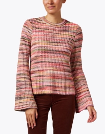Front image thumbnail - Ecru - Multi Color Striped Sweater