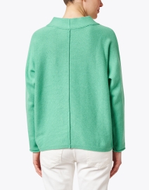 Back image thumbnail - Eileen Fisher - Green Cotton Cashmere Sweater