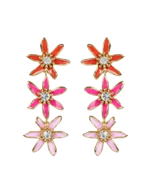 Elena Pink Flower Drop Earrings 