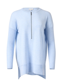 Product image thumbnail - Kinross - Blue Cashmere Quarter Zip Sweater