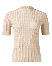 Gingham Beige Knit Top