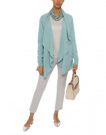 Ice Green Long Cashmere Cardigan