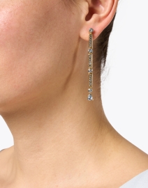 Look image thumbnail - Oscar de la Renta - Crystal Slim Pave Earrings