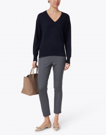 Look image thumbnail - White + Warren - Deep Navy Essential Cashmere Sweater