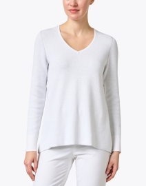 Extra_1 image thumbnail - Kinross - Grey Cashmere Cotton Reversible Sweater