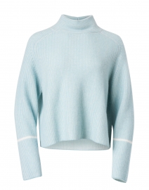Misty Blue Cashmere Ribbed Sweater