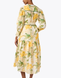 Back image thumbnail - Christy Lynn - Layla Yellow Print Linen Dress