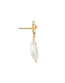 Back image thumbnail - Sylvia Toledano - Bloom Gold and Pearl Drop Earrings
