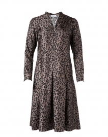 Dark Brown Animal Print Silk Twill Dress