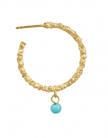 Peracas - Vino Gold and Turquoise Hoop Earrings