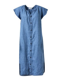 Product image thumbnail - CP Shades - Lucy Indigo Linen Twill Shirt Dress