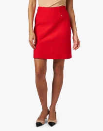 Front image thumbnail - Marc Cain - Red Wool Mini Skirt