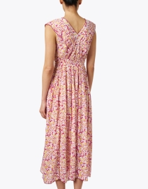 Back image thumbnail - Poupette St Barth - Agnes Pink and Yellow Dress