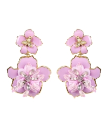 Product image thumbnail - Mignonne Gavigan - Lorenza Lilac Flower Drop Earrings