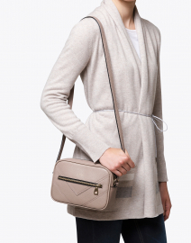 Manhattan Taupe Pebbled Leather Cross-Body Bag