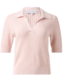Product image thumbnail - White + Warren - Pink Polo Sweater