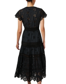 Back image thumbnail - Temptation Positano - Black Embroidered Cotton Eyelet Dress