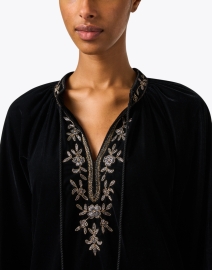 Extra_1 image thumbnail - Bella Tu - Sloane Black Embroidered Velvet Dress