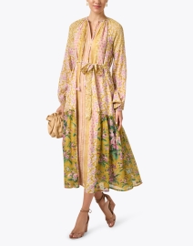 Look image thumbnail - D'Ascoli - Juliette Yellow and Pink Floral Dress
