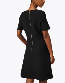 Back image thumbnail - Lafayette 148 New York - Black Wool Silk Sheath Dress