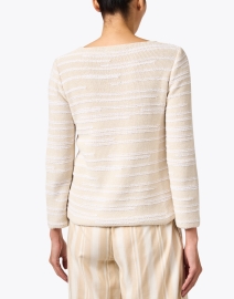 Back image thumbnail - Amina Rubinacci - Beige Cotton Textured Sweater