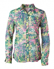 Alfreda Chartreuse Garden Printed Cotton Shirt
