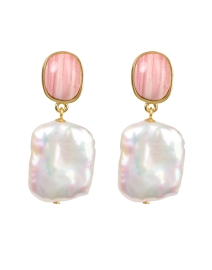 Pink Opal and Pearl Drop Earrings