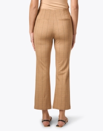 Back image thumbnail - Ecru - Prince Camel Print Stretch Crop Flare Pant