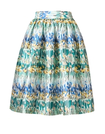 Green Multi Print Sateen Skirt