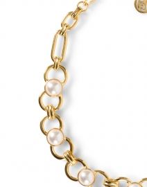 Front image thumbnail - Ben-Amun - Gold and Pearl Chain Link Necklace