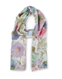 Multi Floral Print Silk Cashmere Scarf