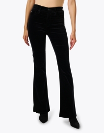 Front image thumbnail - AG Jeans - Farrah Black Velvet Bootcut Jean