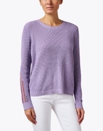 Front image thumbnail - Lisa Todd - Purple Stitch Cotton Sweater