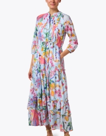 Front image thumbnail - Banjanan - Bazaar Blue Multi Print Cotton Dress