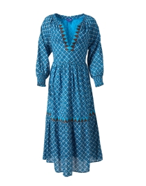 Product image thumbnail - Ro's Garden - Genia Blue Print Cotton Dress